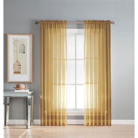 gold metallic sheer fabric|gold sheer curtains panels.